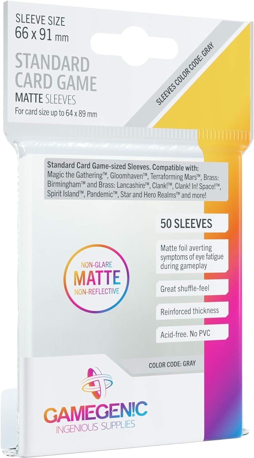 Matte Sleeves - GREY Standard Card 66 x 91 (50)