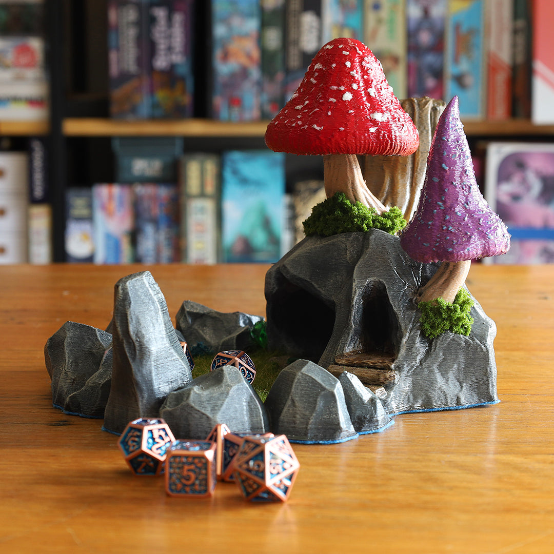 Mushroom Dice Tower - 3D Printed, Hand Painted