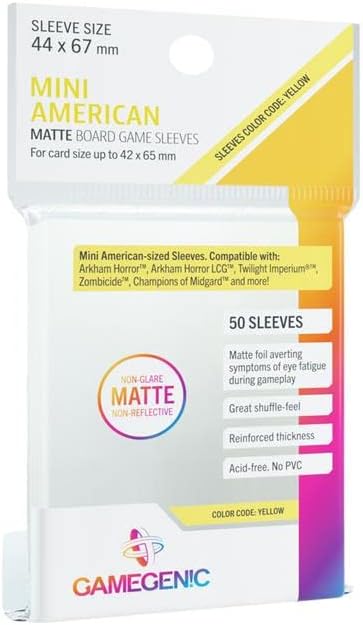 Matte Sleeves - YELLOW Mini American 62 x 94 (50)